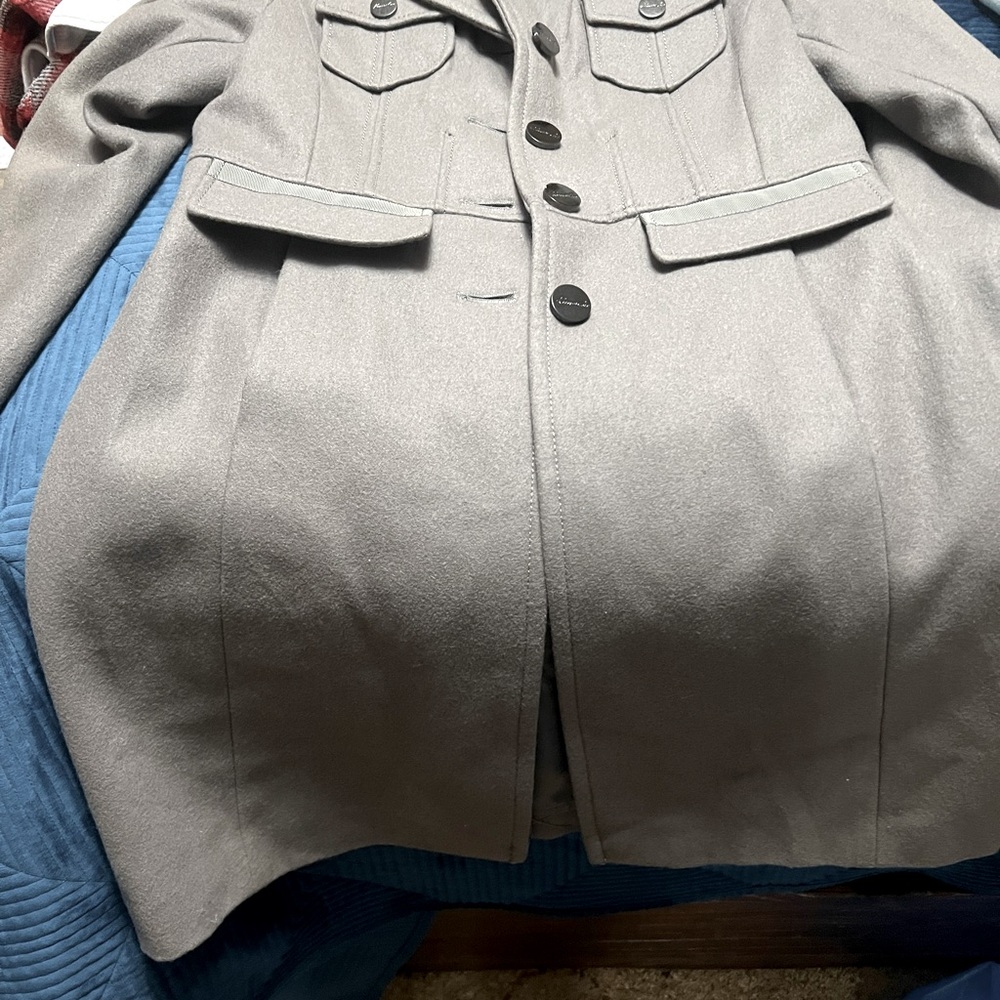 Kenneth Kole size 10 coat, greyish green colour.